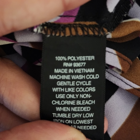 Worthington Women Top Purple Button Up Sleeve 0X/X-Large - Picture 4 of 4